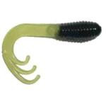 Big Bite Triple Tip Grub 2' 10ct Black-Opaque Chartreuse - HookMeUp